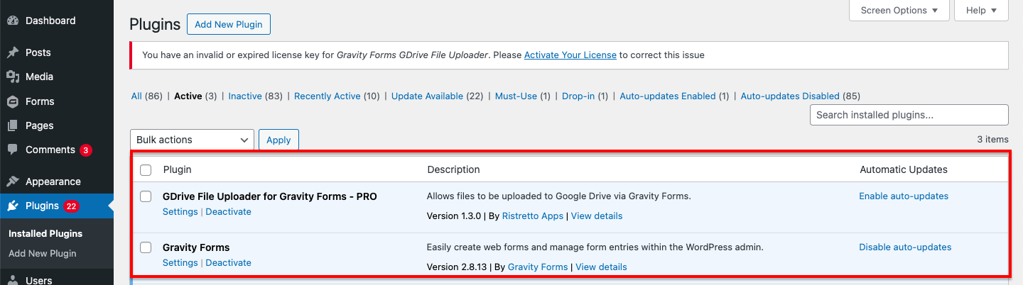 Setting Up GDrive File Uploader for Gravity Forms Pro - Ristretto Apps ...